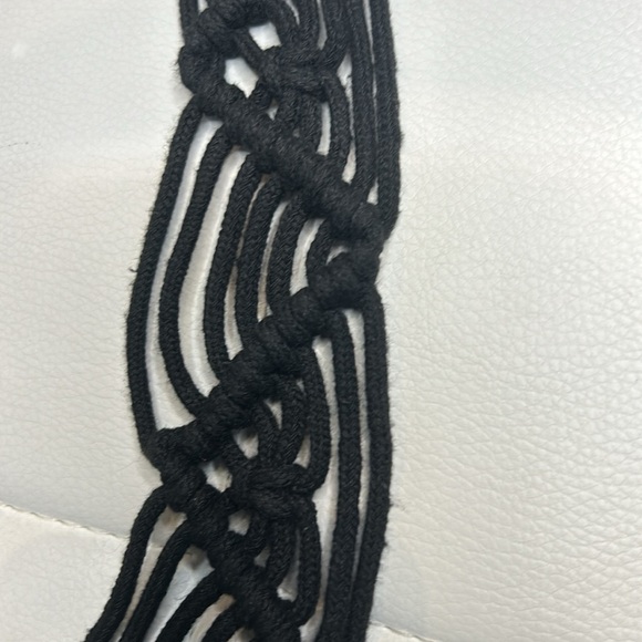 Primark Black Raffia Macrame Shoulder Strap Crossbody Bohemian Bag NWT - Picture 12 of 16